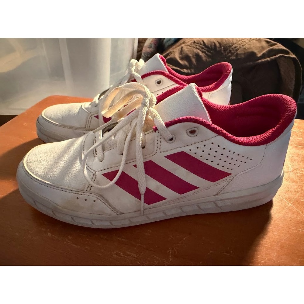 Adidas AltaSport White Pink Low Top Sneakers BA9543 Youth Size 5 US